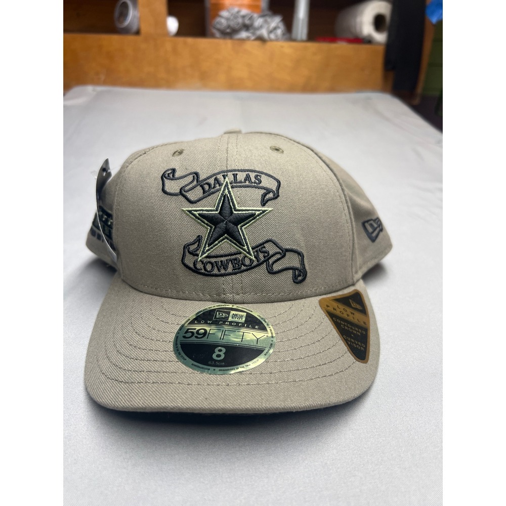 New Era Dallas Cowboys 59FIFTY Low Profile Hat Crafted in USA Tan Size 8 - Picture 1 of 5